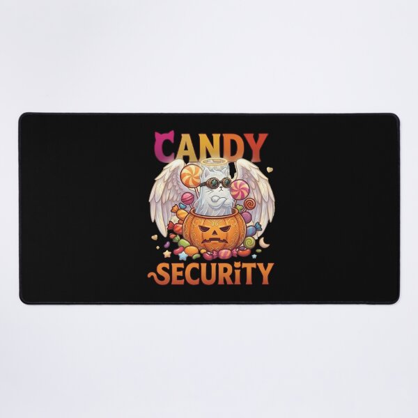 Item preview, Candy Security Funny Grumpy Angel Cat Halloween  designed and sold by Retro Whiskers.