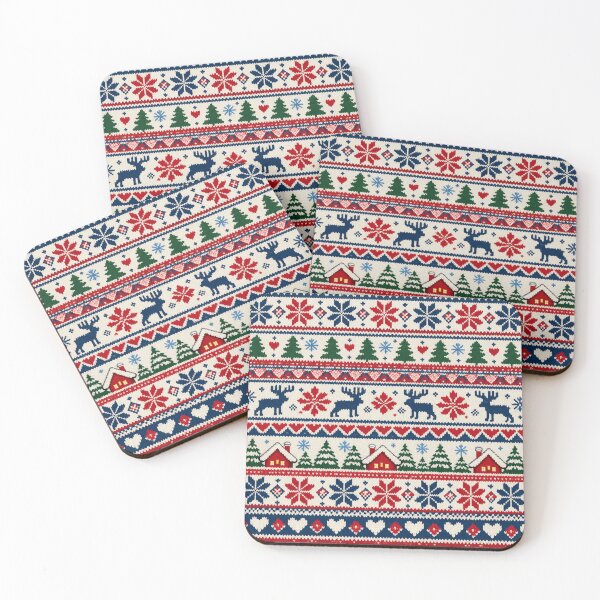 Item preview, Cozy Fair Isle Winter Scotland Village Pattern designed and sold by Myra365Art.