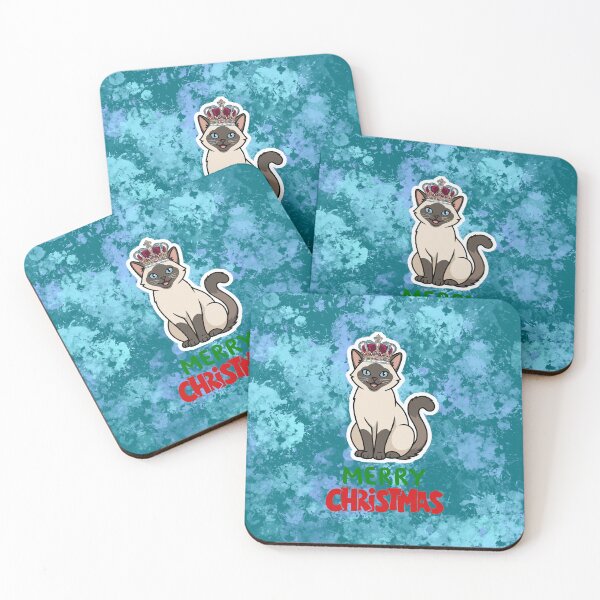 Item preview, Cute Siamese Cat Merry Christmas Holiday Art designed and sold by stormk10.