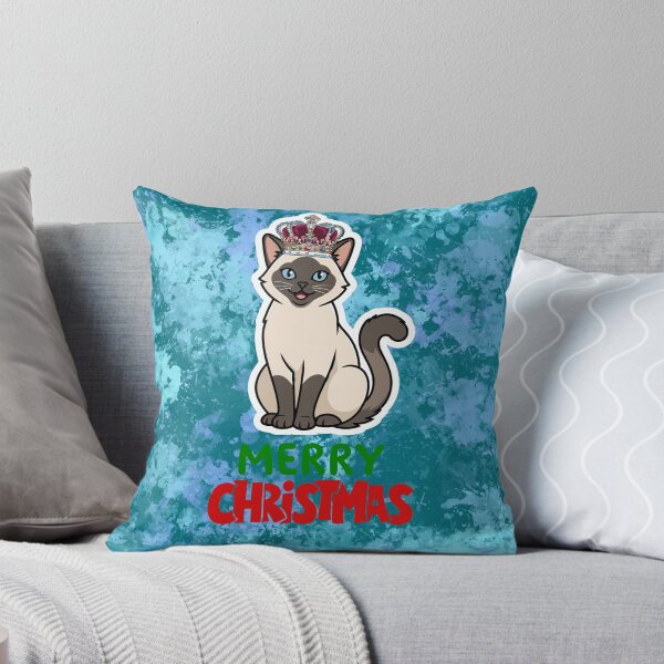 Item preview, Cute Siamese Cat Merry Christmas Holiday Art designed and sold by stormk10.