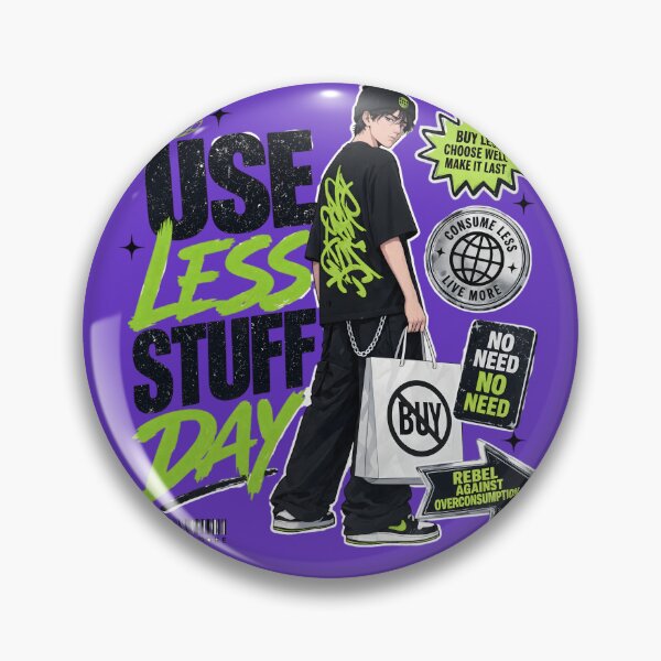 Item preview, Anime Streetwear Boy Use Less Stuff Day designed and sold by CloudyCatArt.