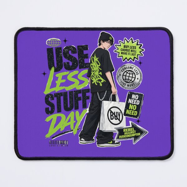 Item preview, Anime Streetwear Boy Use Less Stuff Day designed and sold by CloudyCatArt.