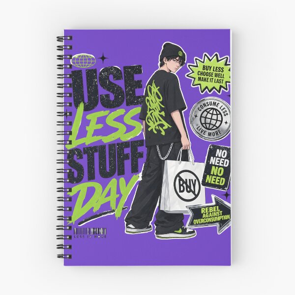 Item preview, Anime Streetwear Boy Use Less Stuff Day designed and sold by CloudyCatArt.