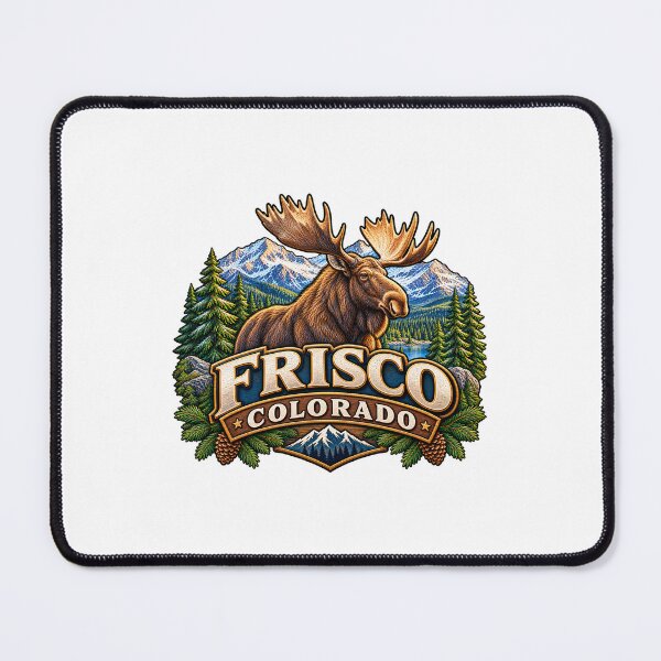 Item preview, Frisco Colorado with a moose and mountains designed and sold by RBBeachDesigns.