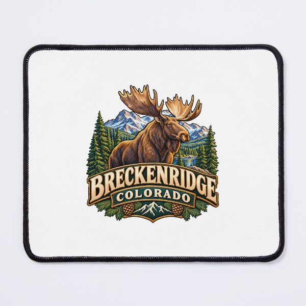 Item preview, Breckenridge Colorado with a moose and mountains designed and sold by RBBeachDesigns.