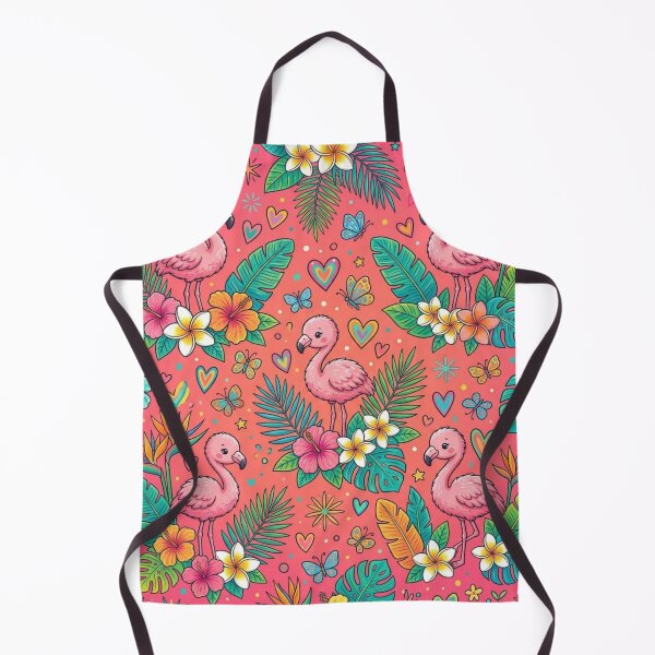 Item preview, Cute Baby Flamingo Tropical Floral Seamless Pattern designed and sold by ShivCraftStudio.