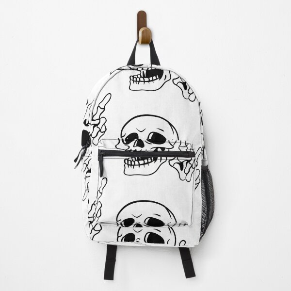 Item preview, Sassy Skull Showing Peace Sign Line Art — Funny Halloween Skeleton Sticker Design designed and sold by LYAN-STORE.