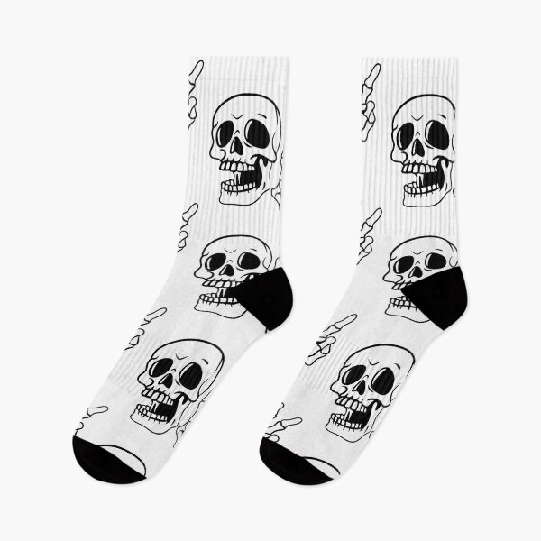 Item preview, Sassy Skull Showing Peace Sign Line Art — Funny Halloween Skeleton Sticker Design designed and sold by LYAN-STORE.