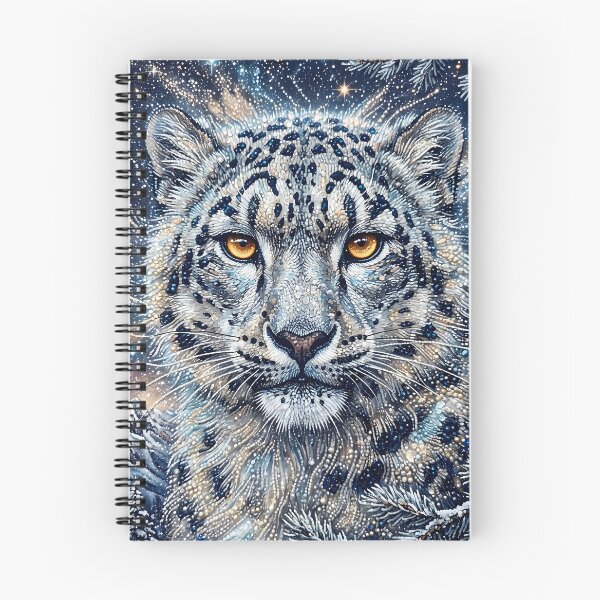 Item preview, Snow Leopard with Golden Eyes and Ice Crystals designed and sold by ManJiangHong.