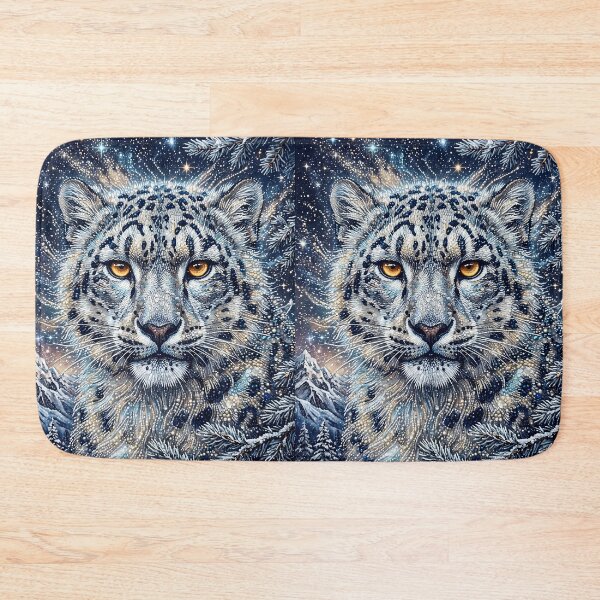 Item preview, Snow Leopard with Golden Eyes and Ice Crystals designed and sold by ManJiangHong.