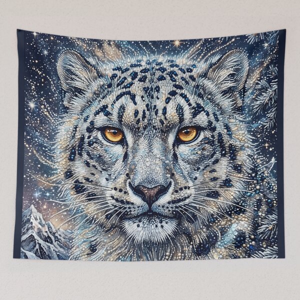 Item preview, Snow Leopard with Golden Eyes and Ice Crystals designed and sold by ManJiangHong.
