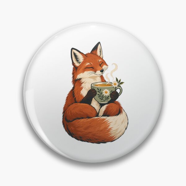 Item preview, Cozy Fox with Chamomile Tea - Woodland Animal Art designed and sold by cybersilverhand.
