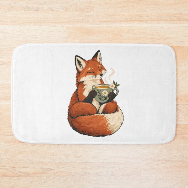 Item preview, Cozy Fox with Chamomile Tea - Woodland Animal Art designed and sold by cybersilverhand.