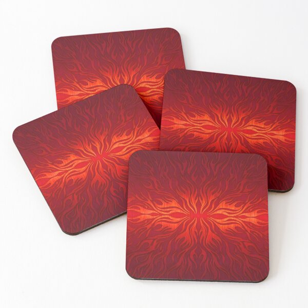 Item preview, Fiery Red Flames Abstract Embossed Metallic Flame Pattern designed and sold by Sybille-Yates.