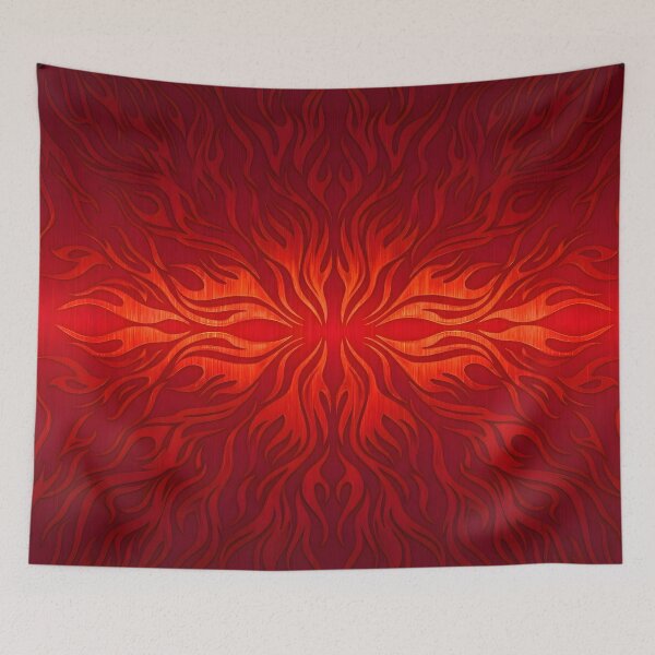 Item preview, Fiery Red Flames Abstract Embossed Metallic Flame Pattern designed and sold by Sybille-Yates.