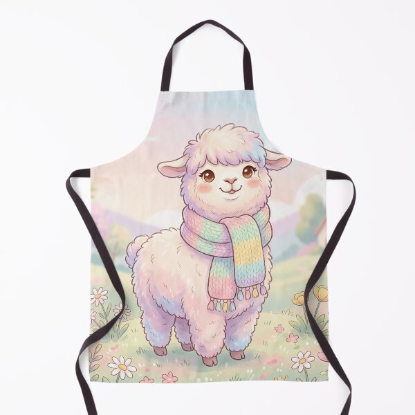 Item preview, Alpaca Wearing a Scarf | Whimsical Kawaii Illustration designed and sold by Moonlily Tavern.