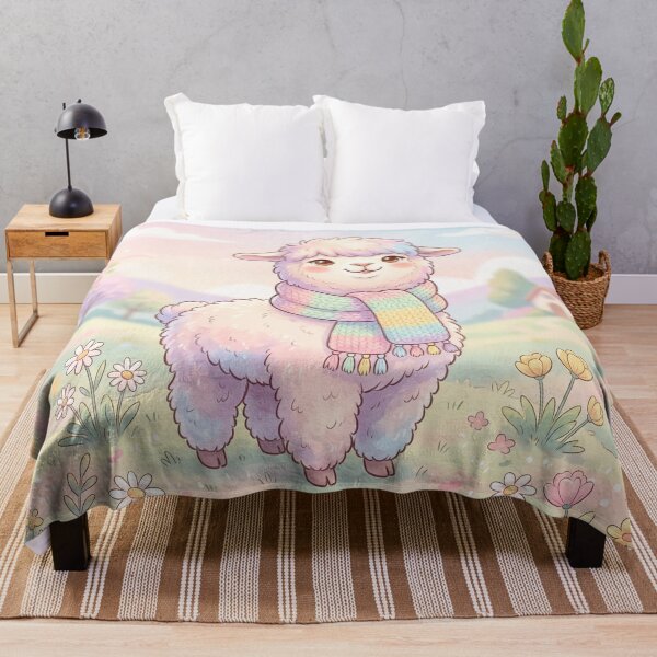 Item preview, Alpaca Wearing a Scarf | Whimsical Kawaii Illustration designed and sold by Moonlily Tavern.