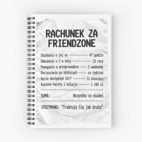 Item preview, Rachunek za friendzone – sarkastyczny paragon designed and sold by PRINTIONAL.
