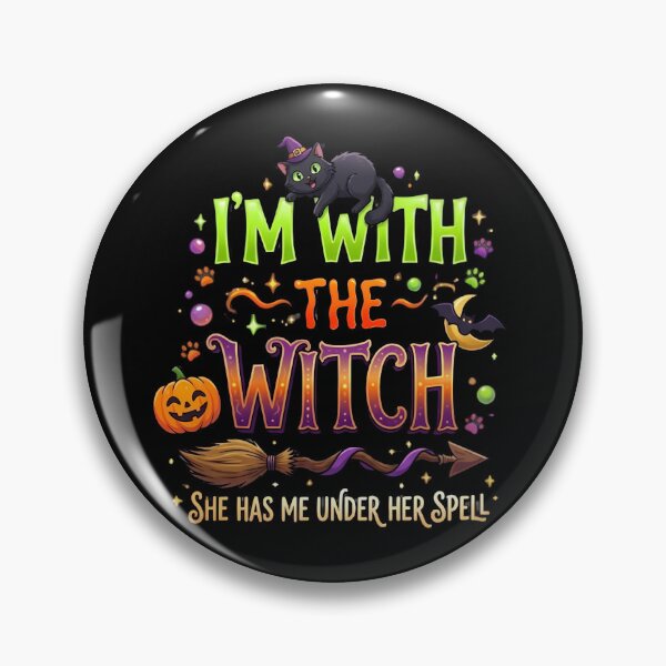 Item preview, I'm With The Witch Black Cat Matching Halloween  designed and sold by Retro Whiskers.
