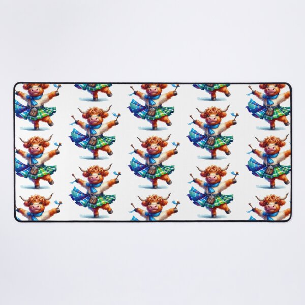 Item preview, Cute Tartan Army Scottish Highland Cow Highland Dancing Colorful Fun Watercolor designed and sold by MaedK.