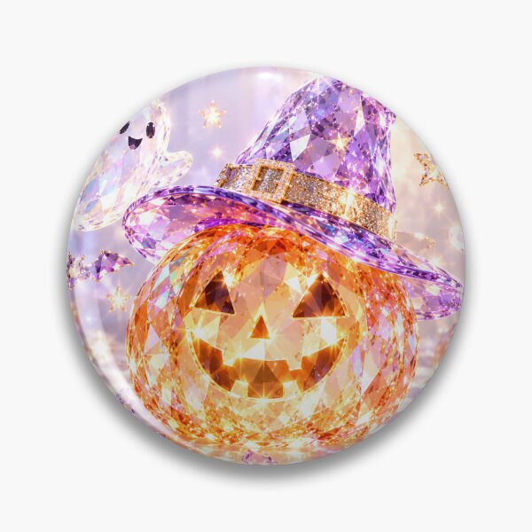 Item preview, Sparkling Crystal Halloween Pumpkin Witch Hat Ghosts designed and sold by BloomOfDesign.