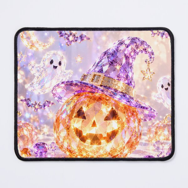 Item preview, Sparkling Crystal Halloween Pumpkin Witch Hat Ghosts designed and sold by BloomOfDesign.
