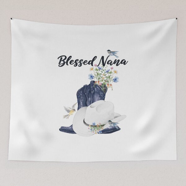 Item preview, Blessed Nana with Cowboy Boots, Wildflowers & Birds designed and sold by JeweledDesigns.
