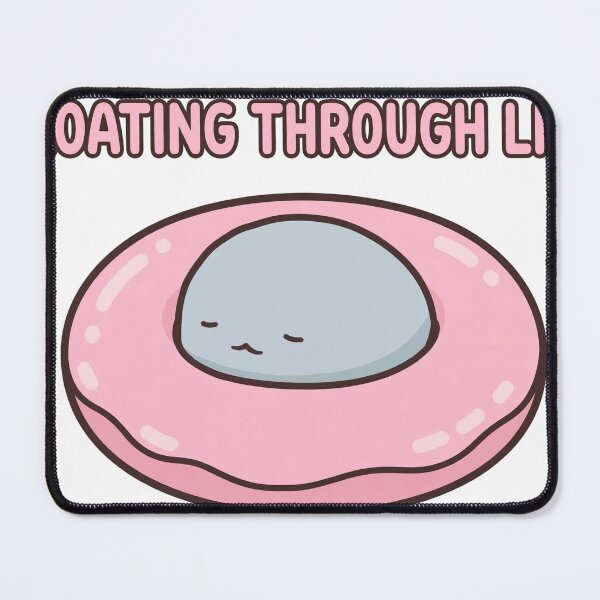 Item preview, Cute Chibi Manatee Donut Floatie Floating Through Life Affirmation Sticker designed and sold by xiaoxiaochibi.