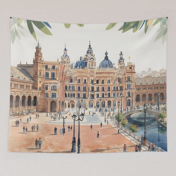 Item preview, Seville Plaza de España Art Print – Spain Travel Wall Art designed and sold by POSTERIOCREW.