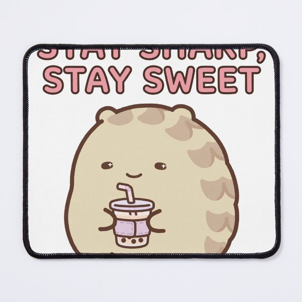 Item preview, Cute Chibi Pangolin Boba Tea Stay Sharp Stay Sweet Sticker designed and sold by xiaoxiaochibi.