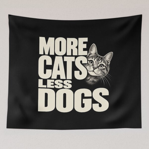 Item preview, More Cats Less Dogs Funny Cat Lover Mom Dad Pet Humor T-Shirt designed and sold by Trendably.