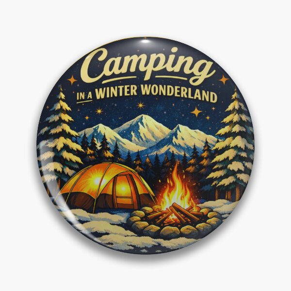 Item preview, Camping in a Winter Wonderland Christmas Ornament Camping Scene designed and sold by GabeMountainArt.