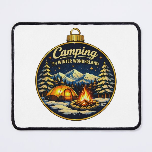 Item preview, Camping in a Winter Wonderland Christmas Ornament Camping Scene designed and sold by GabeMountainArt.