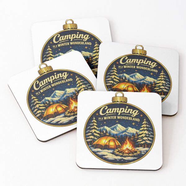 Item preview, Camping in a Winter Wonderland Christmas Ornament Camping Scene designed and sold by GabeMountainArt.