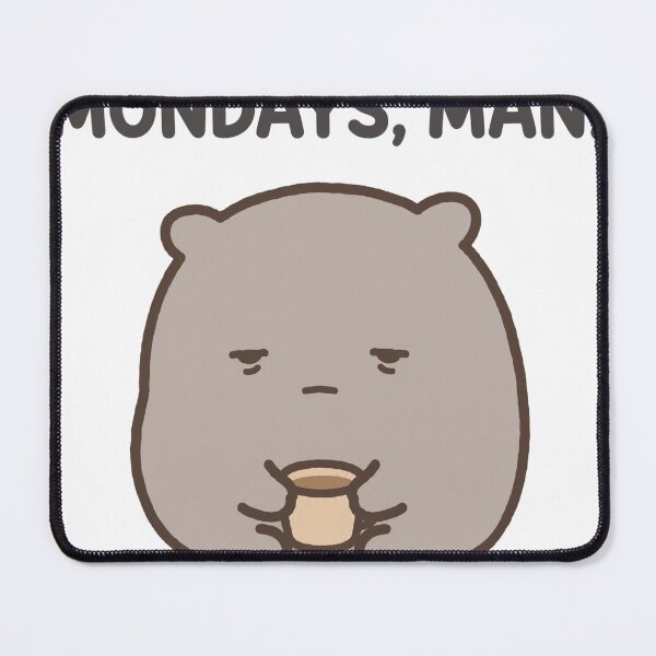 Item preview, Grumpy Chibi Wombat Coffee Cup Mondays Man Funny Sticker designed and sold by xiaoxiaochibi.