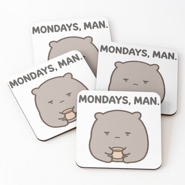 Item preview, Grumpy Chibi Wombat Coffee Cup Mondays Man Funny Sticker designed and sold by xiaoxiaochibi.