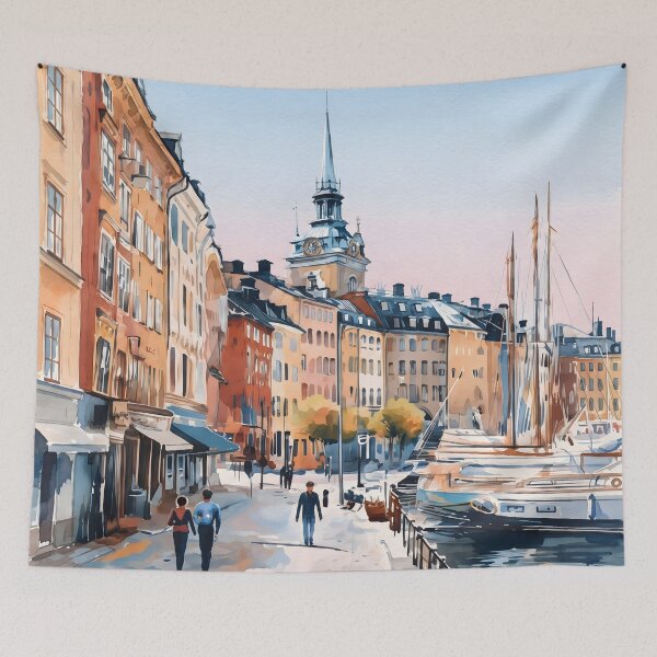Item preview, Stockholm Sweden Watercolor Art Print – Scandinavian City  designed and sold by POSTERIOCREW.