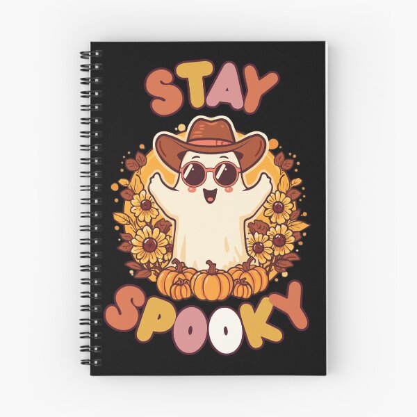 Item preview, Stay Spooky Retro Groovy Ghost with Cowboy Hat and Sunglasses designed and sold by ArtsyExplorer.