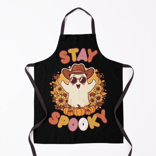 Item preview, Stay Spooky Retro Groovy Ghost with Cowboy Hat and Sunglasses designed and sold by ArtsyExplorer.