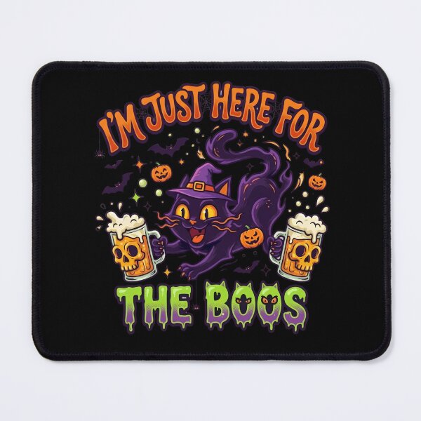 Item preview, I'm Just Here For The Boos Funny Black Cat Beer Halloween designed and sold by Retro Whiskers.
