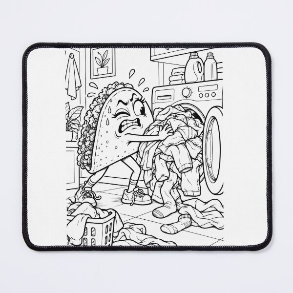 Item preview, Taco vs Laundry Funny Chore Disaster designed and sold by ComedyInkFactor.