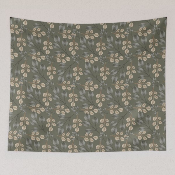 Item preview, Botanical Foliage Muted Sage Olive Gray Seamless Pattern Art designed and sold by ​Jyoti Digital Artist.