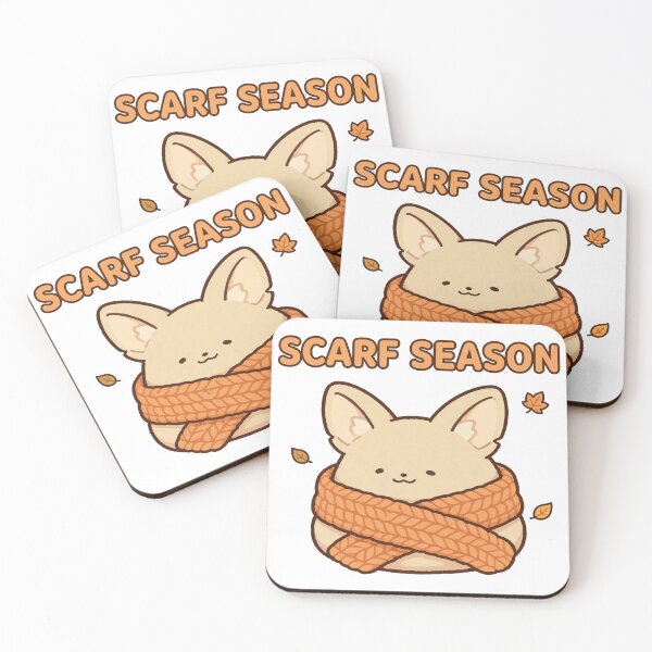 Item preview, Cute Chibi Fennec Fox Chunky Knit Scarf Scarf Season Fall Sticker designed and sold by xiaoxiaochibi.