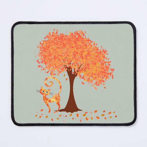 Item preview, Autumn leaves cat under tree designed and sold by 247DesignStudio.
