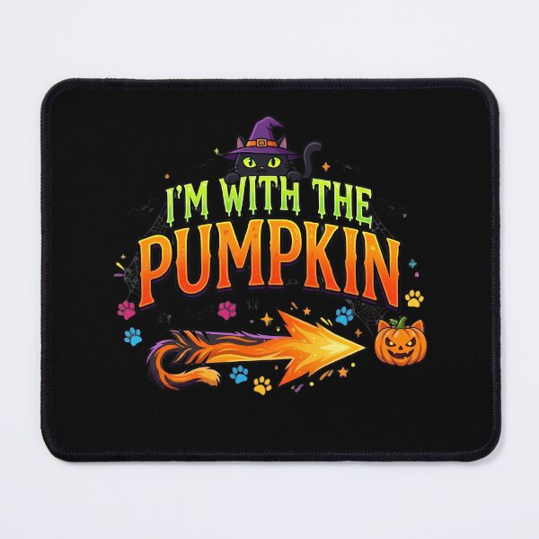 Item preview, I'm With The Pumpkin Funny Black Cat Matching Halloween Costume designed and sold by Retro Whiskers.