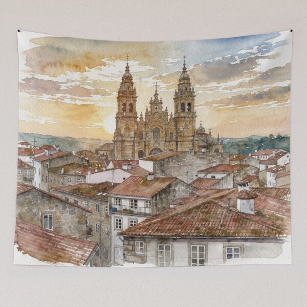 Item preview, Saint James of Compostela seen from the rooftops designed and sold by jefboutique6150.