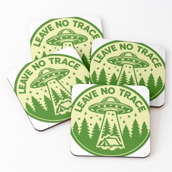 Item preview, Leave No Trace UFO Camping Badge – Outdoor Illustration designed and sold by PIXEL POP DESIGNS - Beyond the Norm!.
