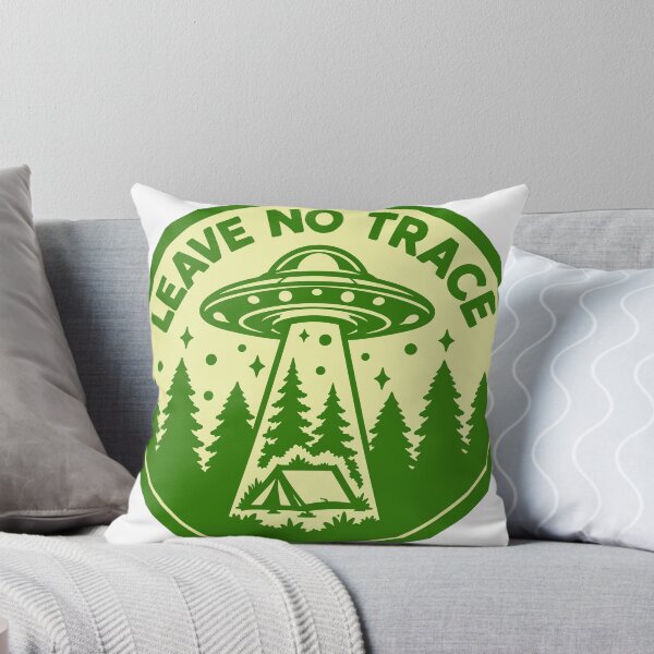 Item preview, Leave No Trace UFO Camping Badge – Outdoor Illustration designed and sold by PIXEL POP DESIGNS - Beyond the Norm!.