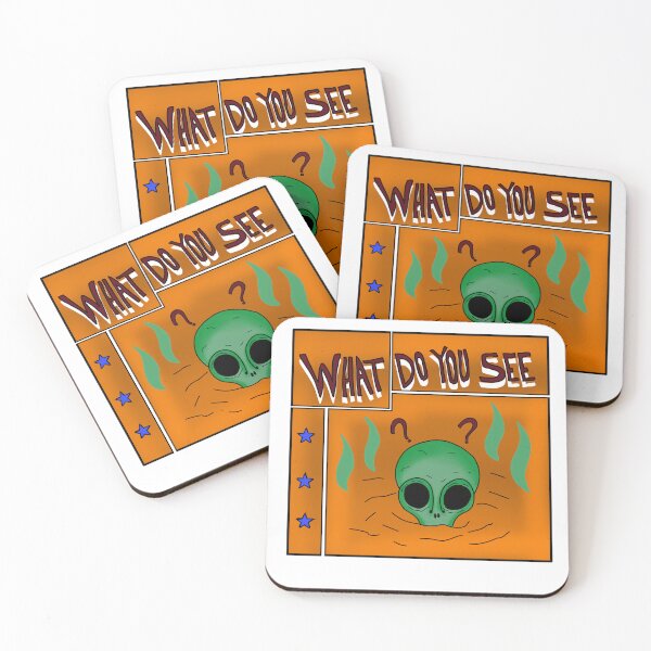Item preview, What Do You See Green Alien Skull Comic designed and sold by pionartda.