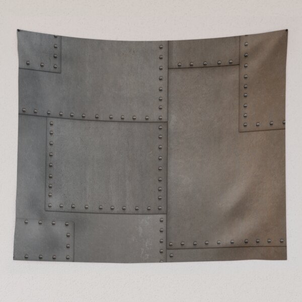 Item preview, Metal plates with rivets – Industrial steel texture designed and sold by Nicole Bleck.